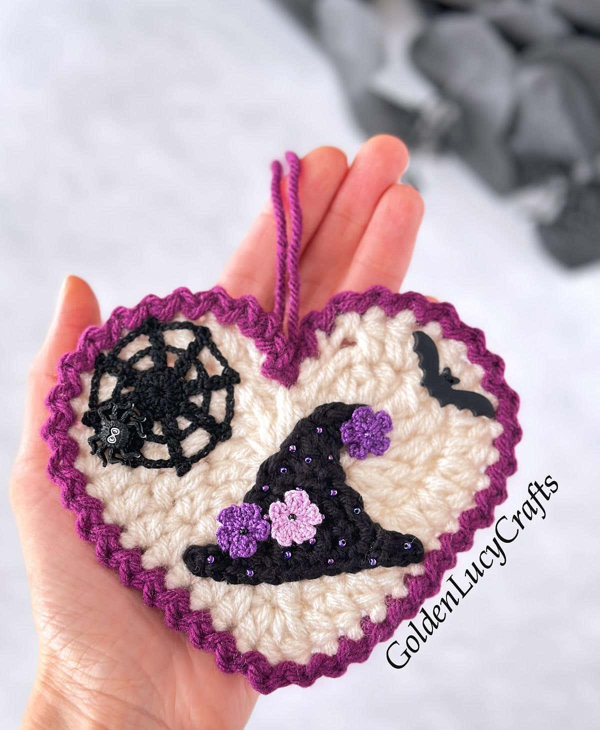 Witch Hat Heart Ornament