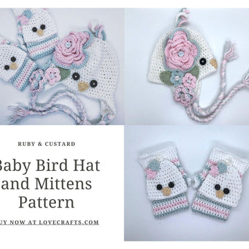 Baby Bird Hat and Mittens set