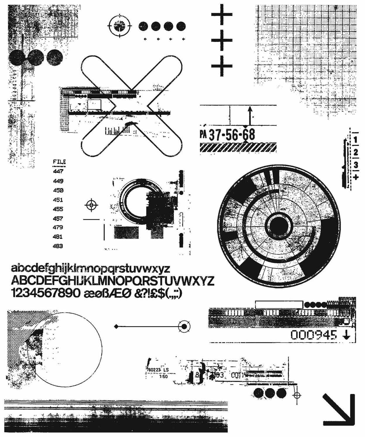 Stampers Anonymous Tim Holtz Cling Stamps 7"X8.5" - Mini Glitch