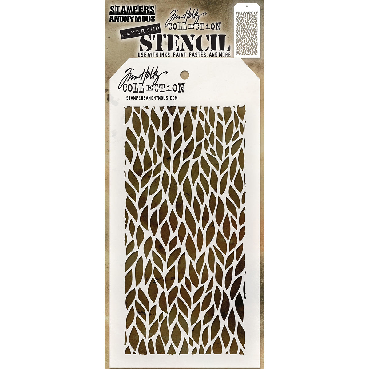 Stampers Anonymous Tim Holtz Layered Stencil 4.125"X8.5" - Leafy