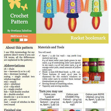 Rocket bookmark or decor