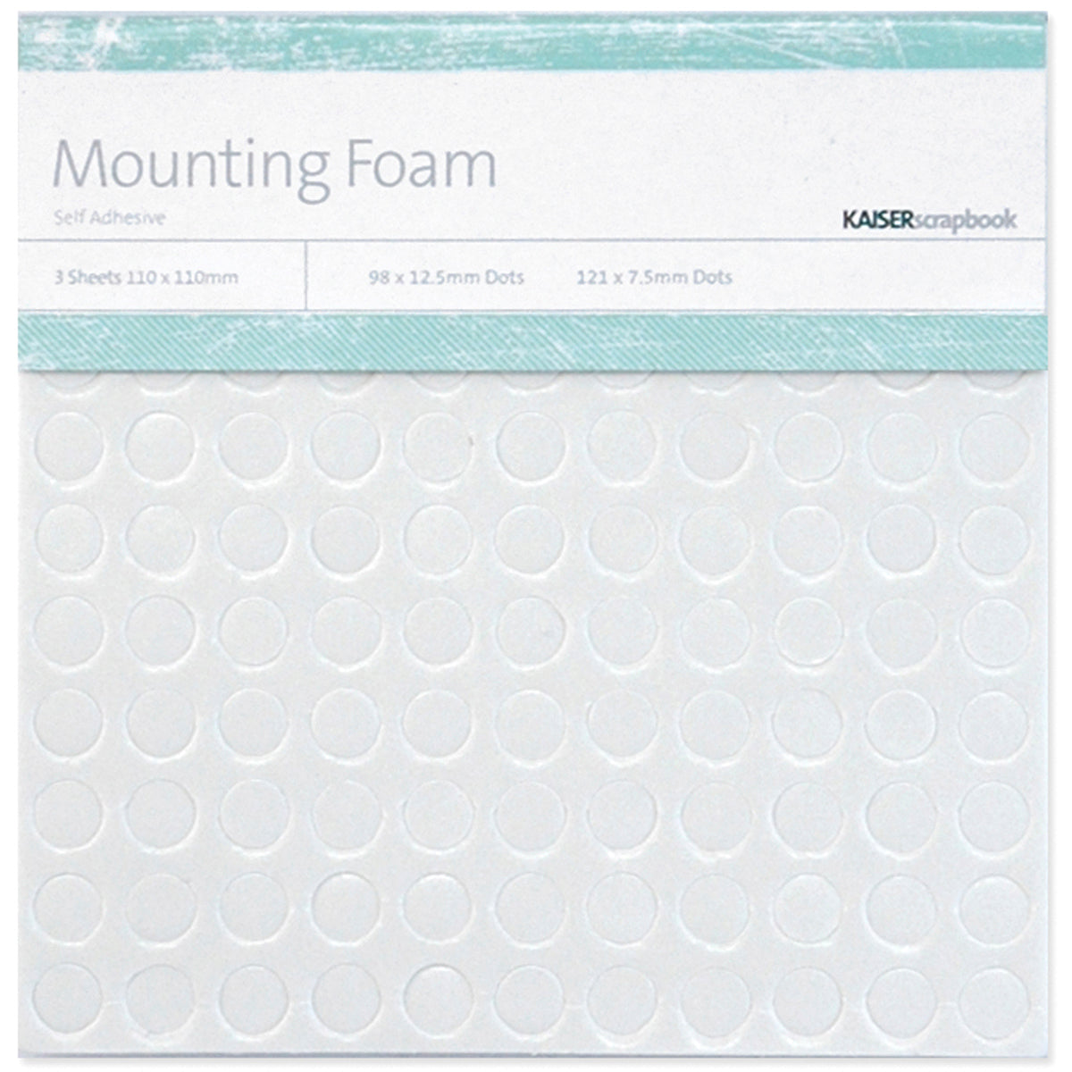 Kaisercraft Mounting Foam Dots 3 Sheets/Pkg - (98) 12.5mm & (121) 7.5mm