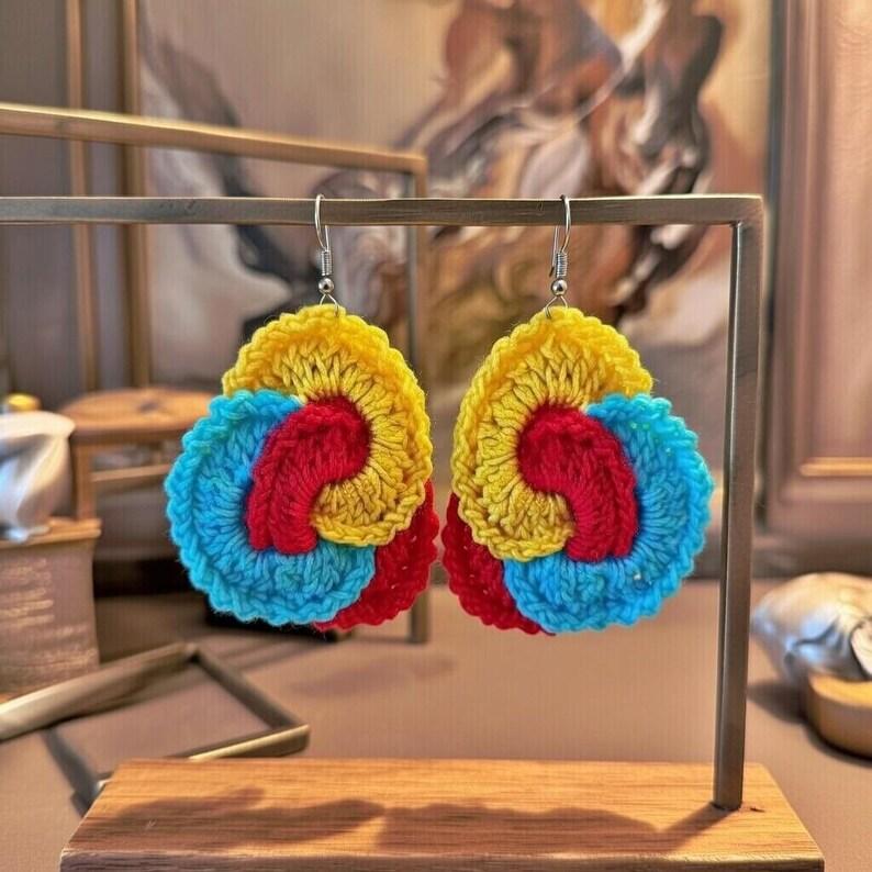 Crochet Circle Earrings Pattern – Jewelry PDF + Video Tutorial