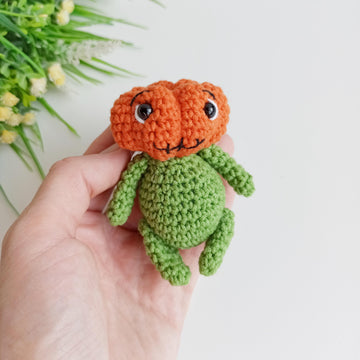 Crochet pumpkin man pattern, amigurumi doll halloween decor, easy crochet pattern