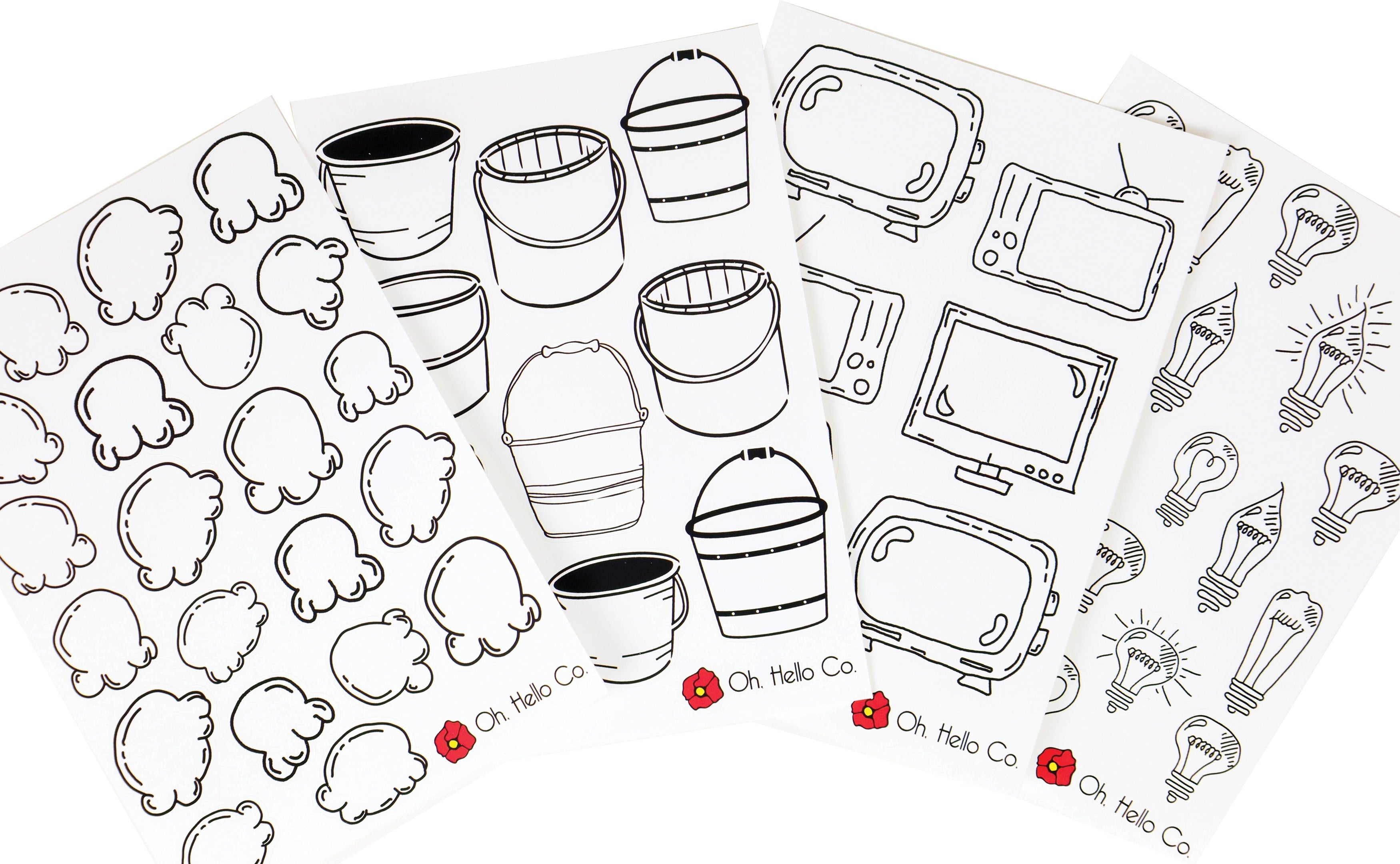 Oh, Hello Co. Oh Hello Planner Stickers 4 Sheets - Bullet Journal Tracker