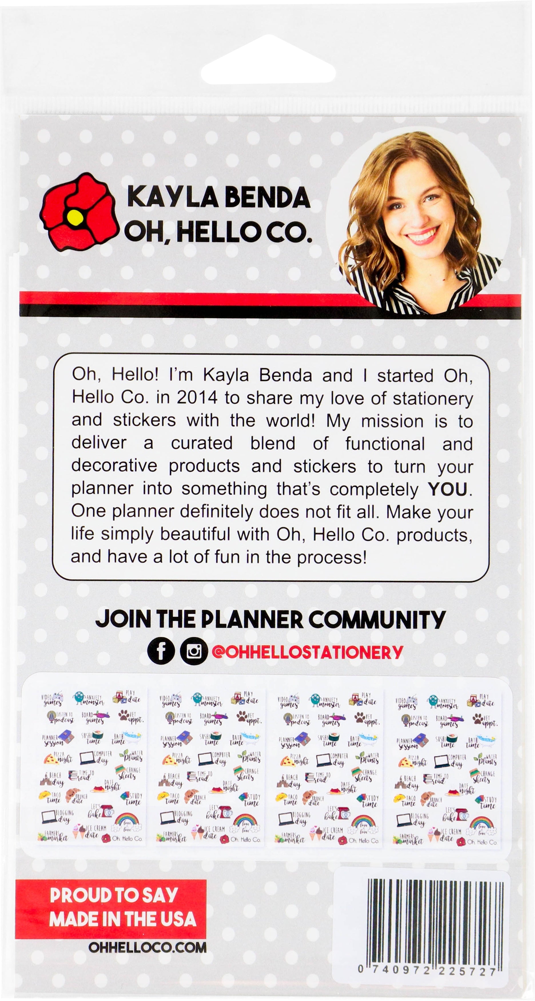 Oh, Hello Co. Oh Hello Planner Stickers 4 Sheets - Font Icon Variety
