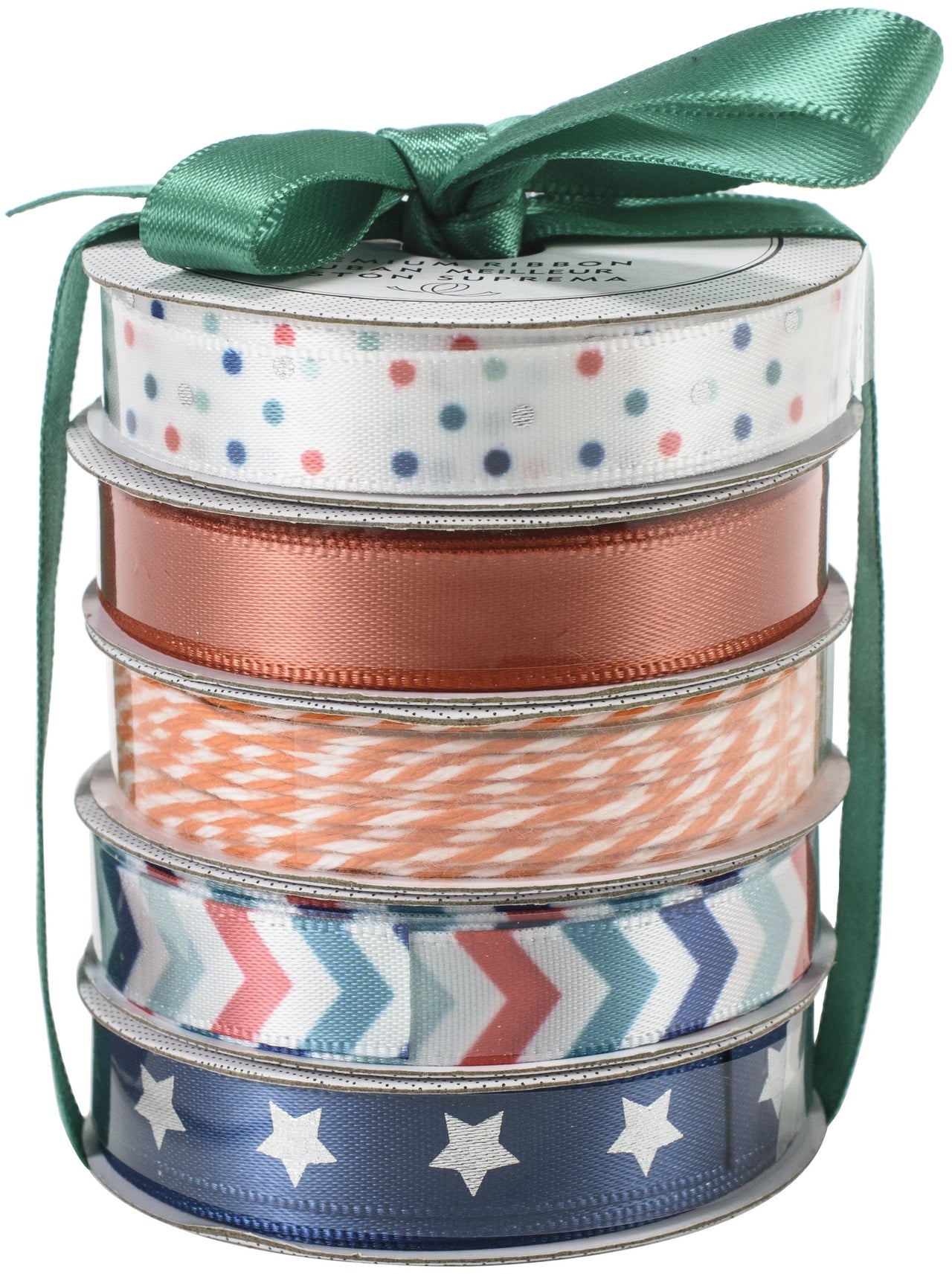 American Crafts Premium Ribbon & Twine 5/Pkg - Teal Plain Star