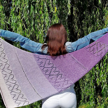 Crescent Shawl Hearts