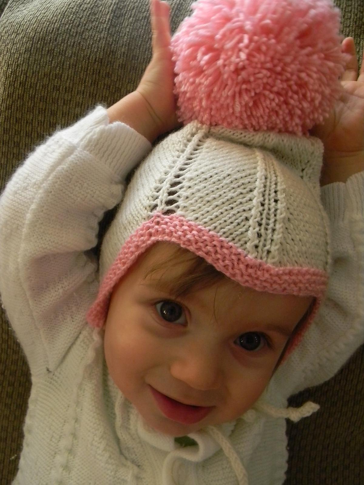 Retro chevron baby hat