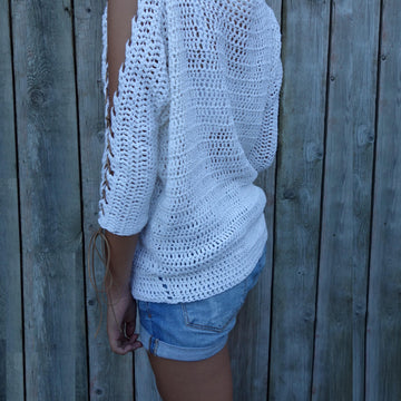 Laced Up Sleeves Sweater