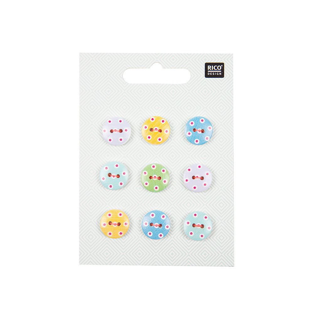 Rico Button Mix With Red-White Dots