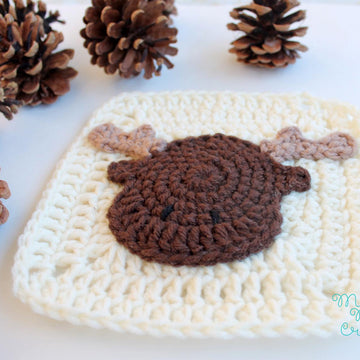 Woodland Moose Applique - Granny Square
