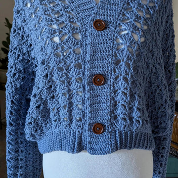 The Lakeside Shell Crochet Cardigan