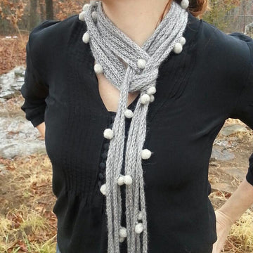 Shades of Grey Roped and Tied Scarf Necklace