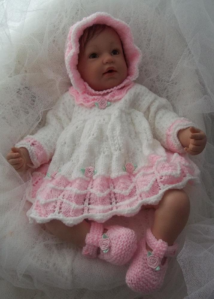 Baby Dress, Bonnet & Shoes Pattern #45
