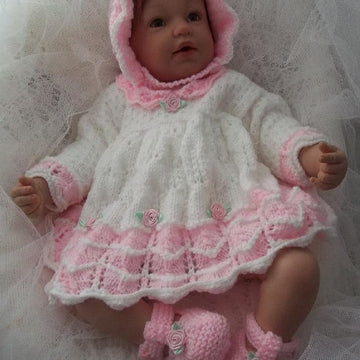 Baby Dress, Bonnet & Shoes Pattern #45