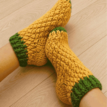 Warm Winter Crochet Socks Summer Colors PDF Pattern (S37)