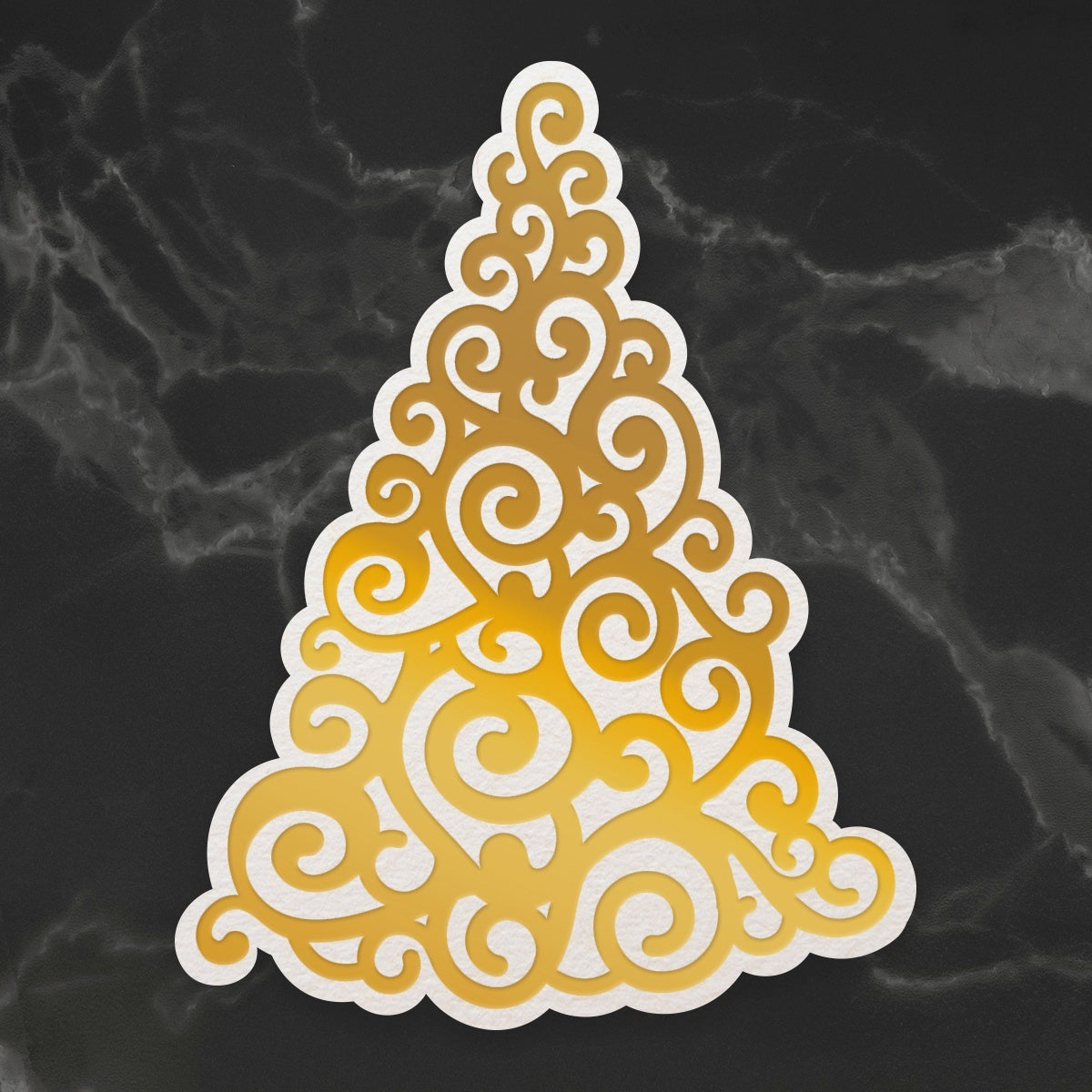 Artdeco Creations Naughty Or Nice Cut, Foil & Emboss Dies - Curling Christmas Tree 2"X2.6"