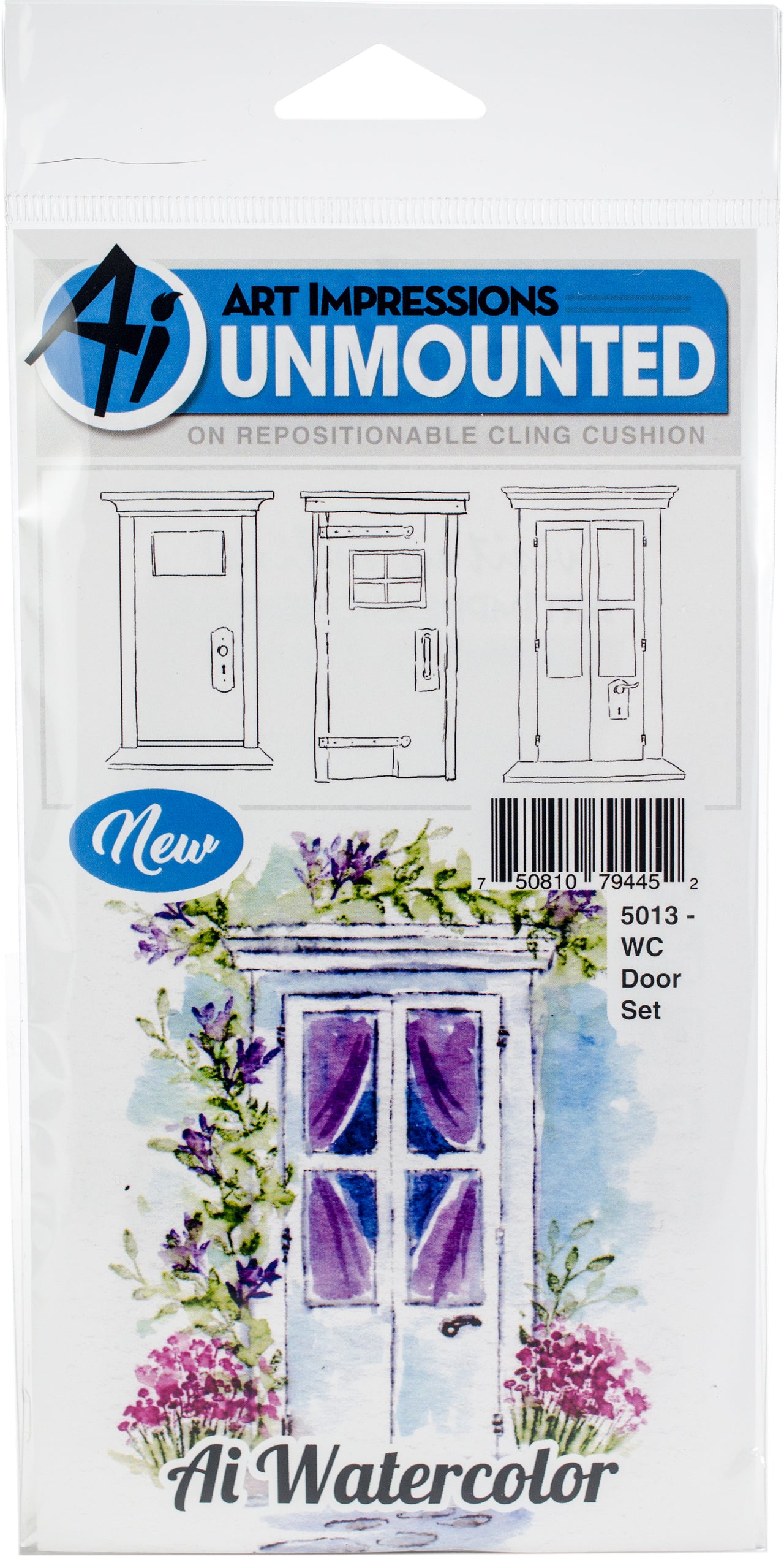 Art Impressions Watercolor Cling Rubber Stamps - Door