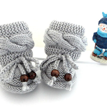 Pattern Knitted Baby Booties Walk in The Rain