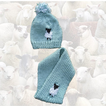 Chunky Sheep Hat and Scarf