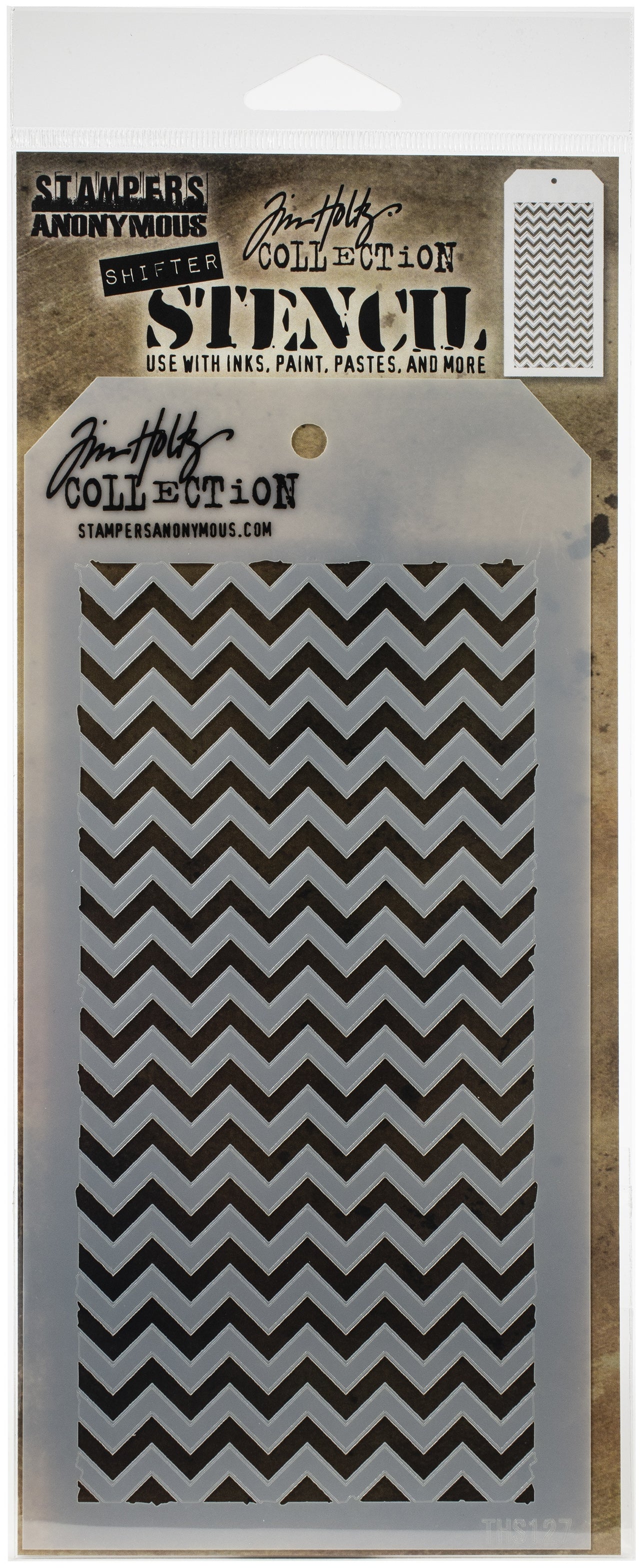 Stampers Anonymous Tim Holtz Layered Stencil 4.125"X8.5" - Shifter Chevron