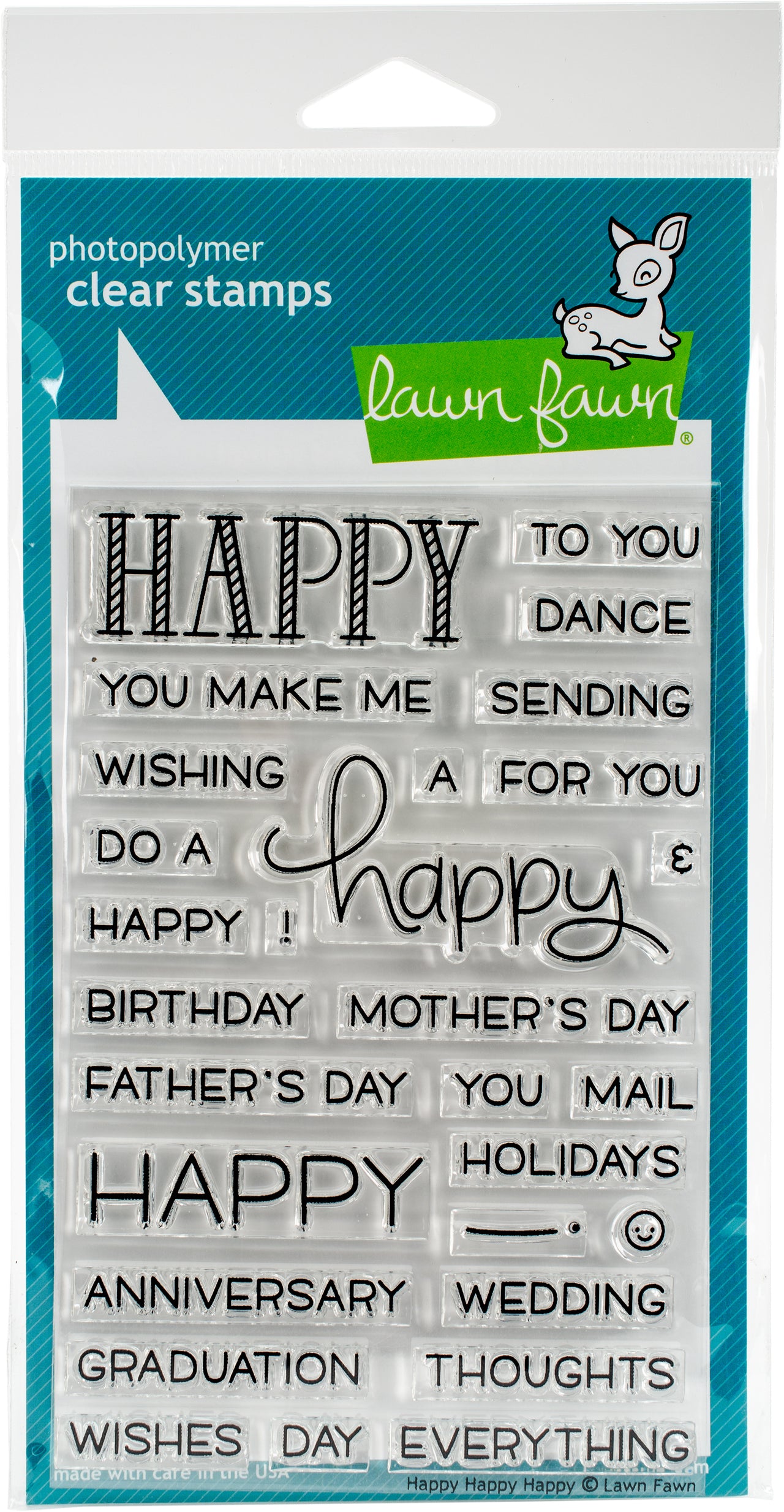 Lawn Fawn Clear Stamps 4"X6" - Happy Happy Happy