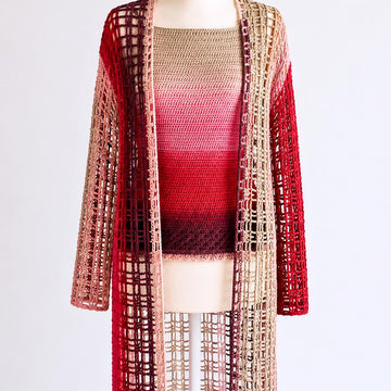 Crochet Pattern Top & Long Cardigan Set 1-2-3 IDEEN #4 | Summer Vest Duo PDF