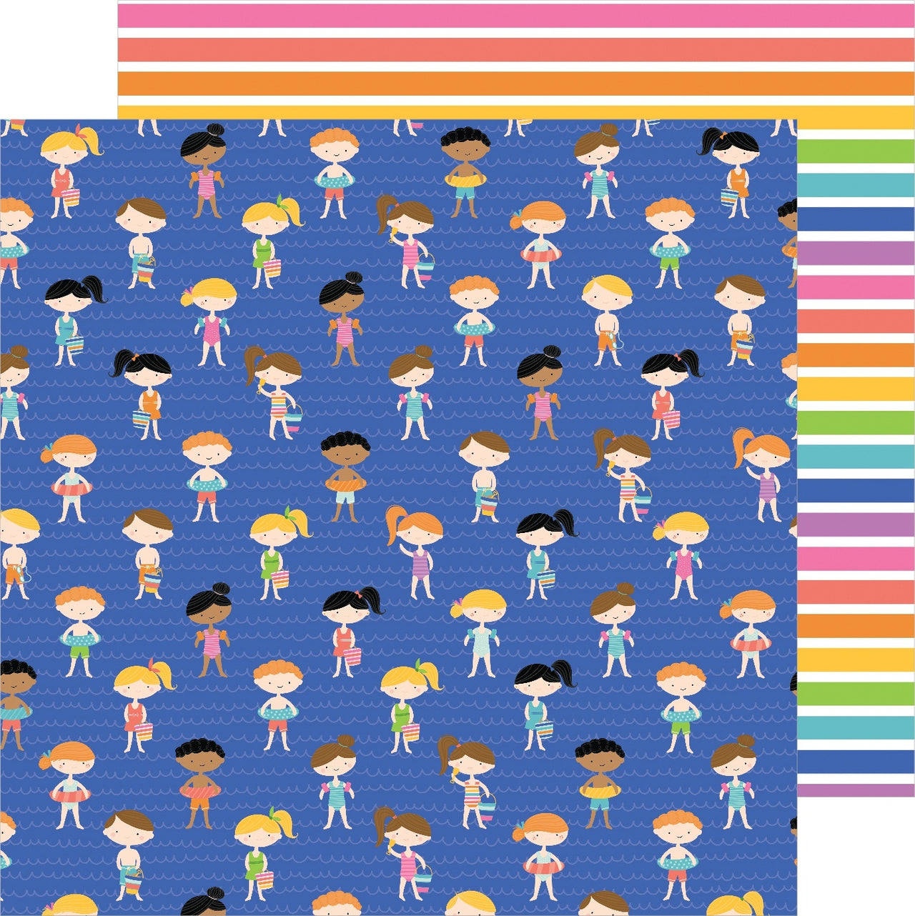 American Crafts Sun & Fun Double-Sided Cardstock 12"X12" 25/Pkg - Splish Splash
