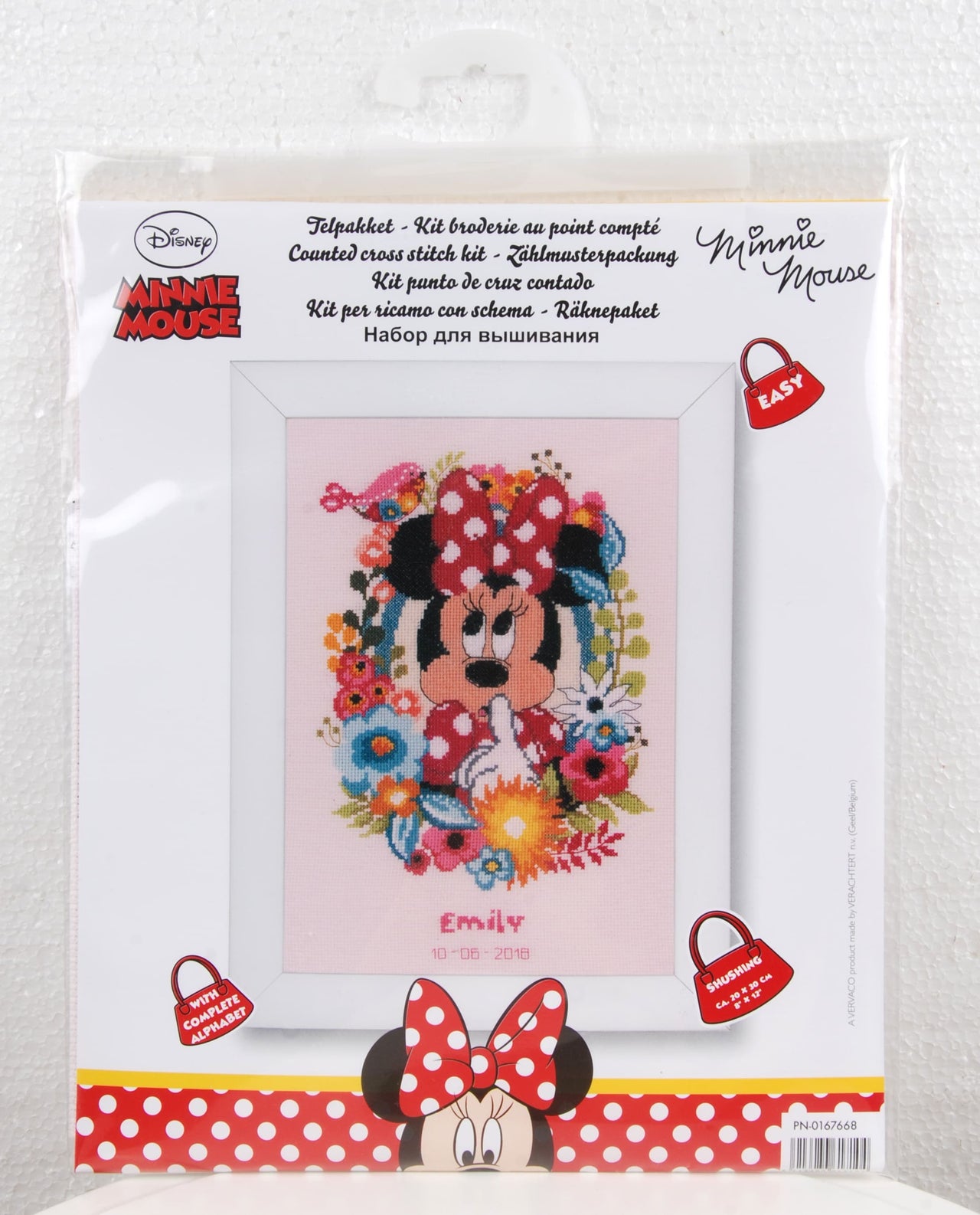 Vervaco Counted Cross Stitch Kit Disney Minnie Shushing Cross Stitch Kit