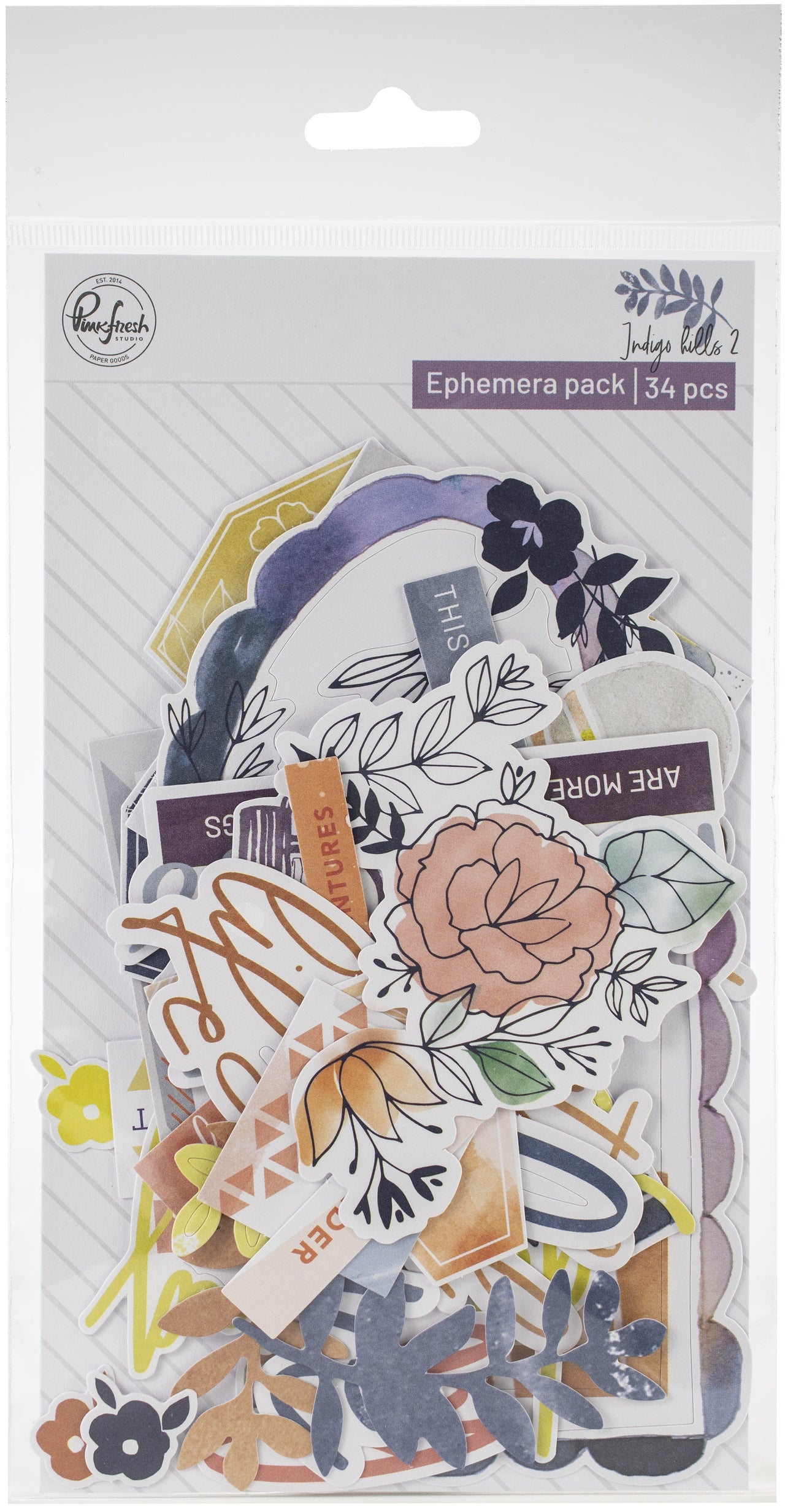 Pinkfresh Studio PinkFresh Cardstock Die-Cuts 34/Pkg - Indigo Hills