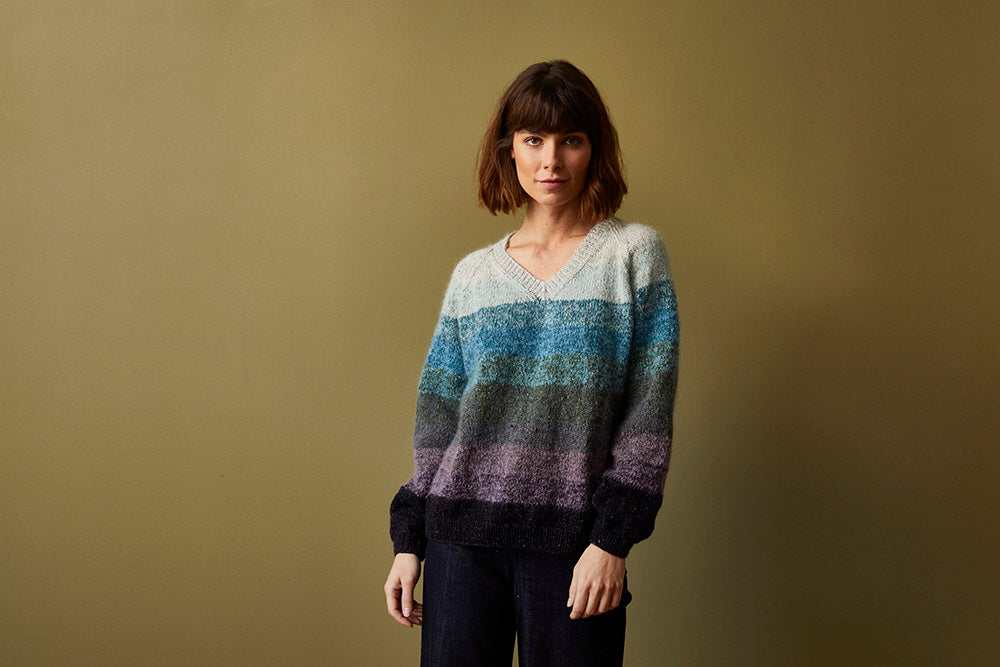 Brampton - Jumper Knitting Pattern For Women in Debbie Bliss Fine Donegal & Angel by Debbie Bliss