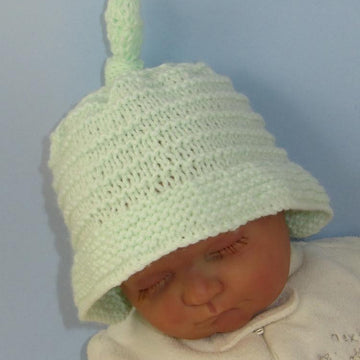 Baby Big Brim Stripey Topknot Beanie Hat
