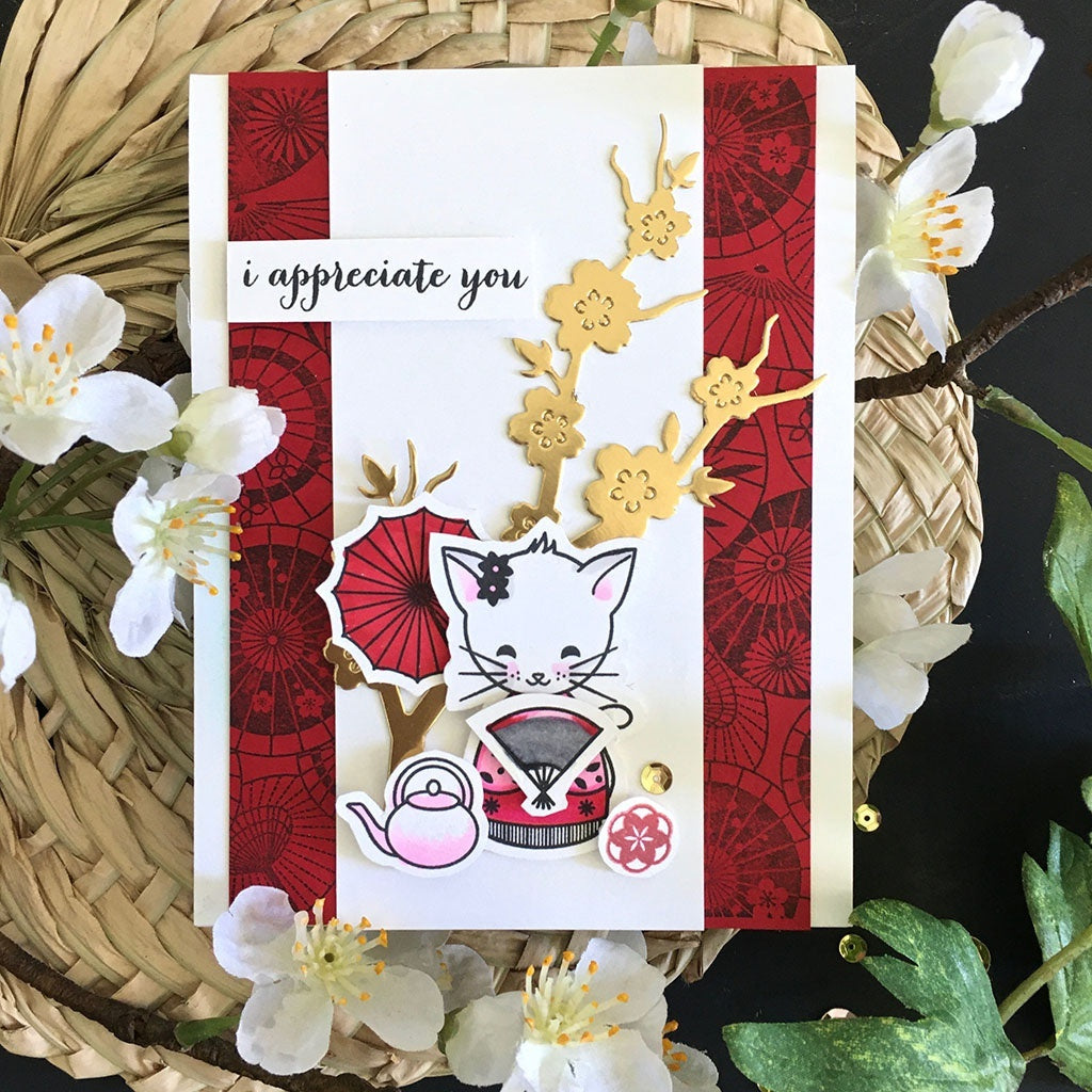 Hero Arts Cling Stamps 6"X6" - Parasol Pattern Bold Prints