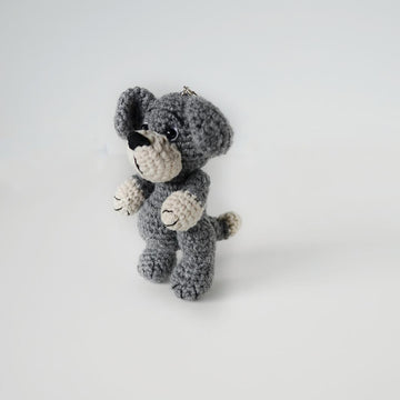Amigurumi dog keychain