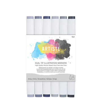 Artiste Dual Tip Illustration Markers - Chisel/Brush (6pk)