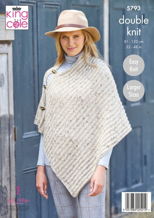 Ladies Ponchos in King Cole Homespun DK - P5793 - Leaflet