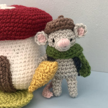 Mouse with a Mushroom House Crochet Pattern