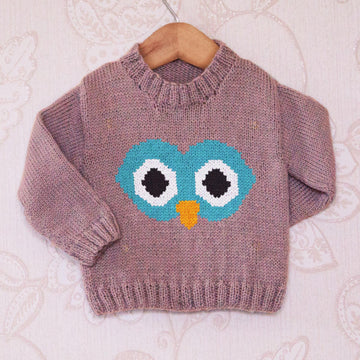 Intarsia - Owl Face Chart - Childrens Sweater
