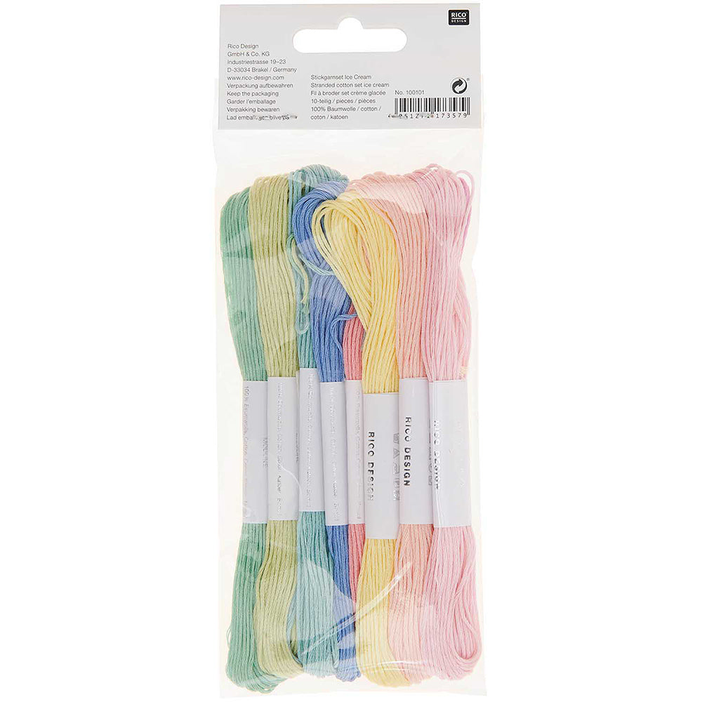 Rico Stranded Cotton Ice Cream, 10 pieces