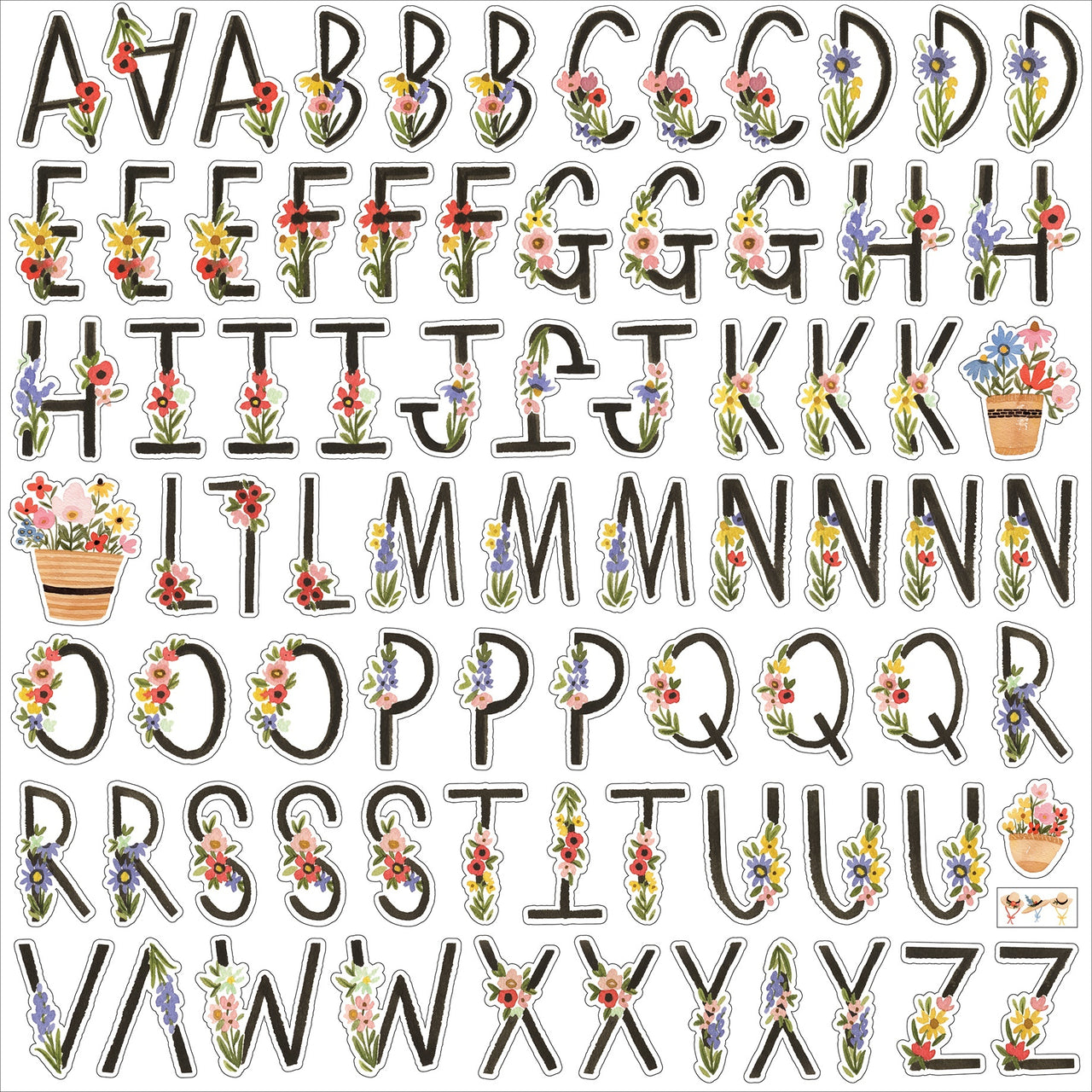 Echo Park Paper Oh Happy Day Spring Cardstock Stickers 12"X12" - Alphabet