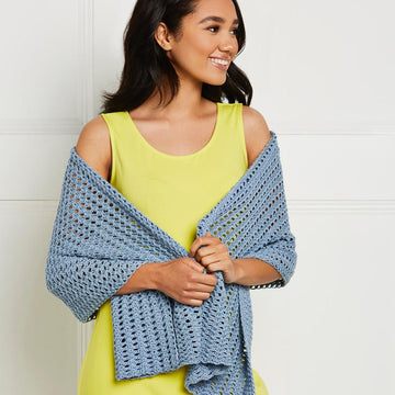 Tunisian Lacy Shell Wrap