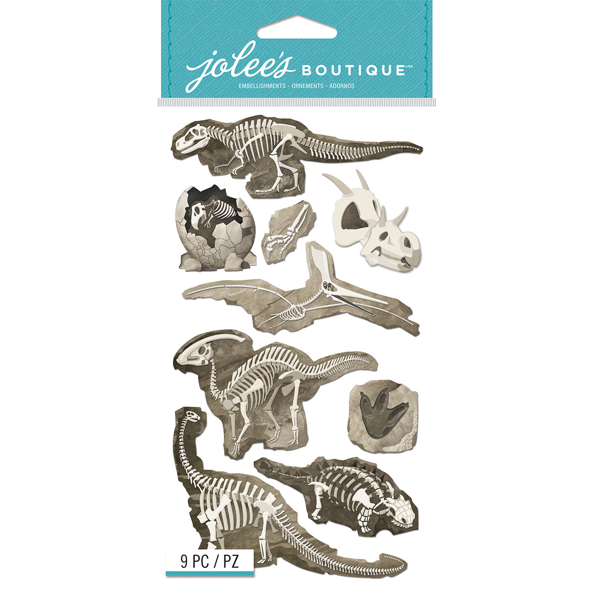 Jolee's Le Grande Dimensional Stickers - Dinosaur Skeletons Bones