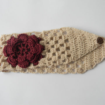Rose granny square headband
