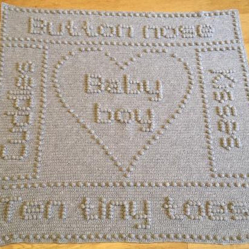 Button Nose Baby Boy and Baby Girl Blanket Crochet Pattern