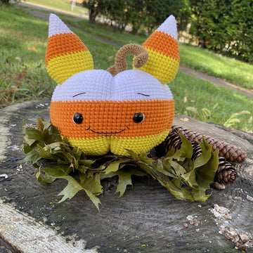 Candy Corn Pumpkin Cat