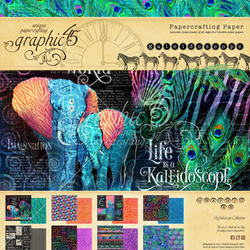 Graphic 45 Double-Sided Paper Pad 8"X8" 24/Pkg - Kaleidoscope, 8 Designs/3 Each
