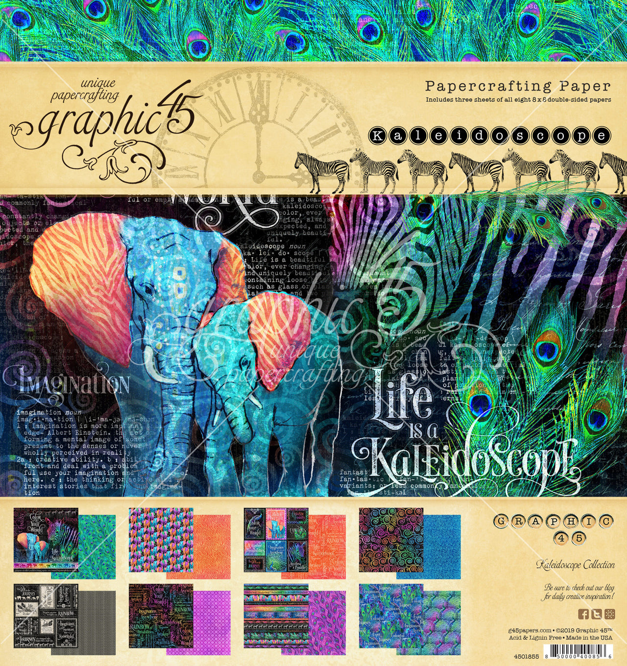 Graphic 45 Double-Sided Paper Pad 8"X8" 24/Pkg - Kaleidoscope, 8 Designs/3 Each