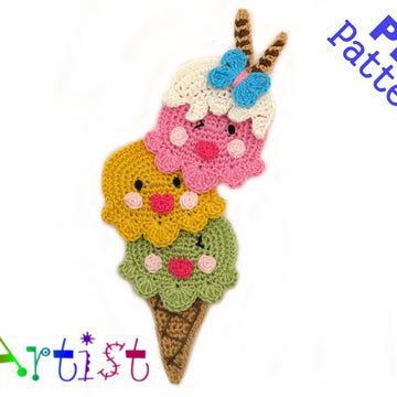 Ice Cream Applique Crochet