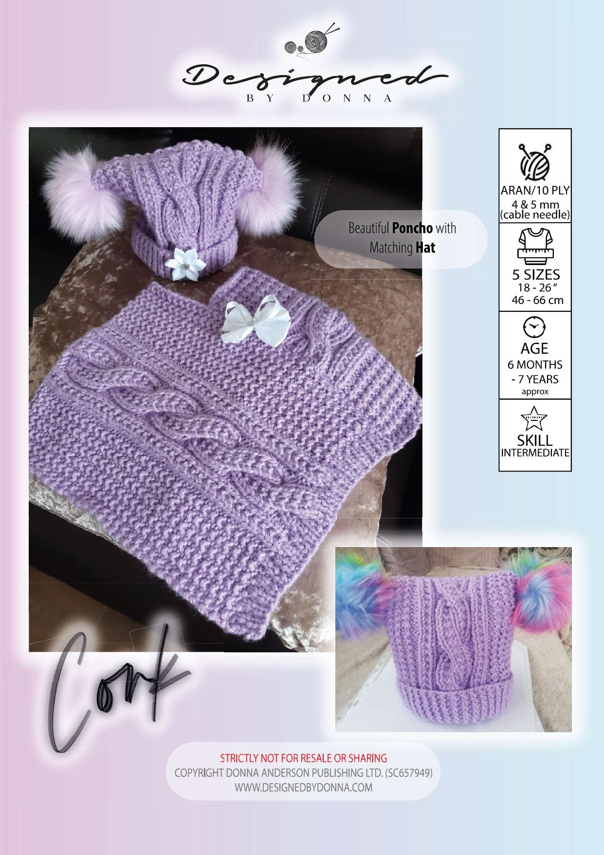 "Cork" Aran Poncho